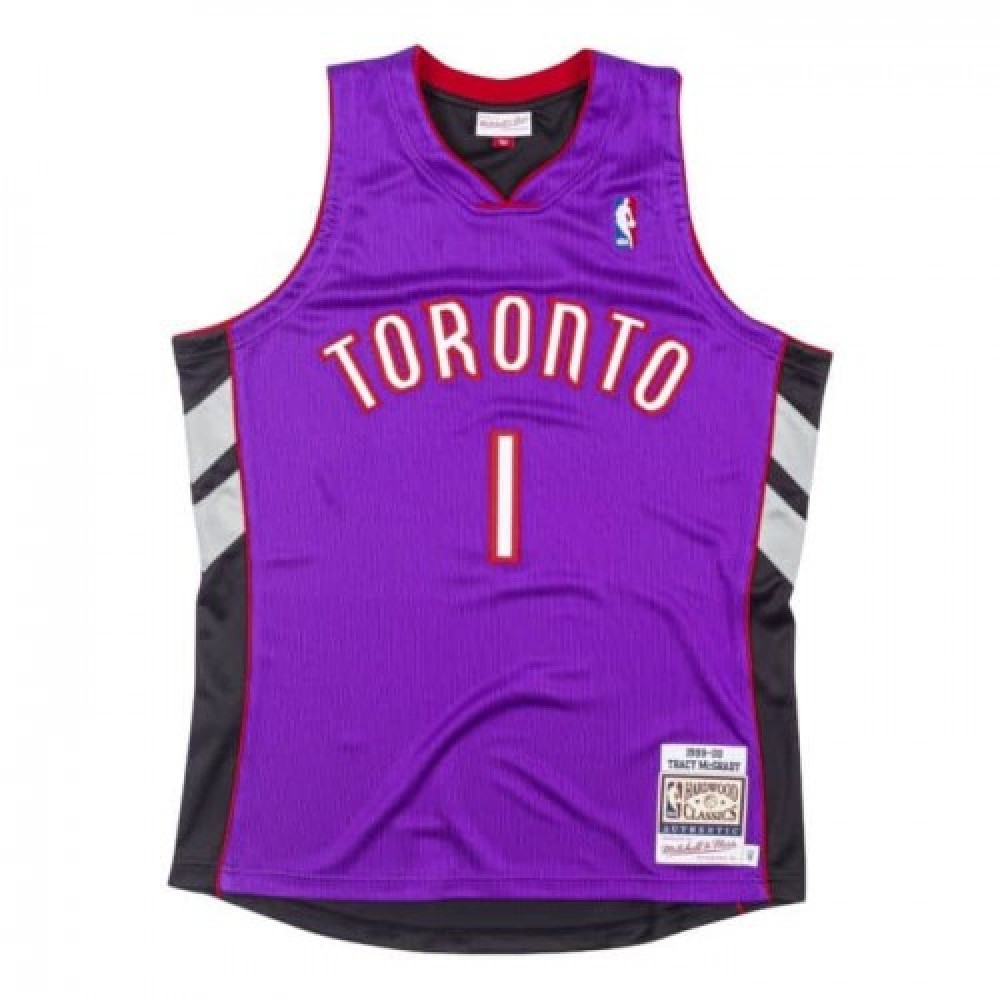 Men's Toronto Raptors Tracy McGrady #1 Throwback Purple 99-00 Hardwood Classics Jersey-Pro Kit Vault | Brand New 26/27 Sports Jerseys